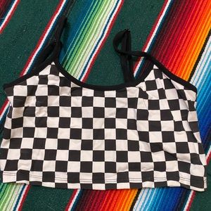 Forever 21 checker board crop top